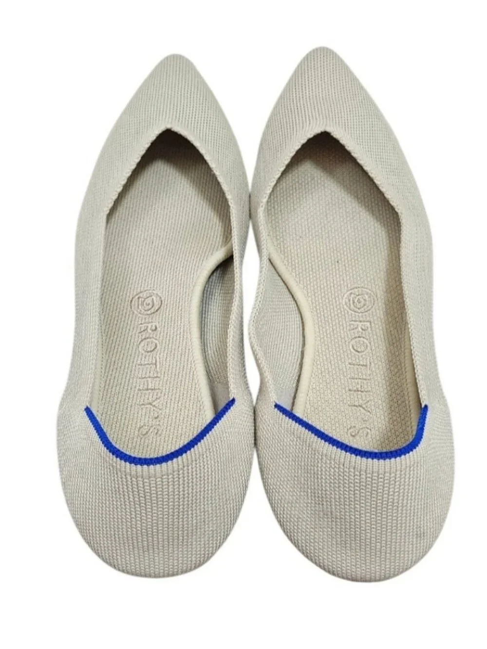 Rothy’s The Point Beige Knit Ballet Flats Women’s US 9 EU 40 Washable Shoes